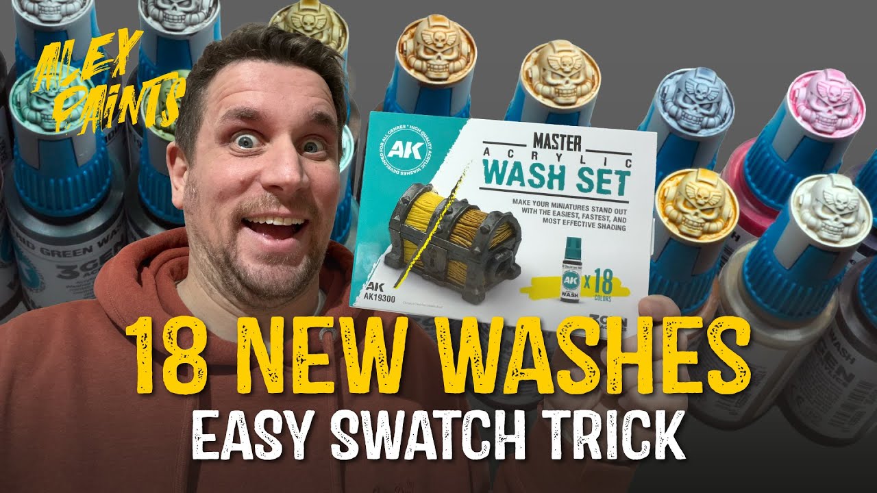 AK Interactive Acrylic Wash Set Review + Useful Colour Swatch Caps!