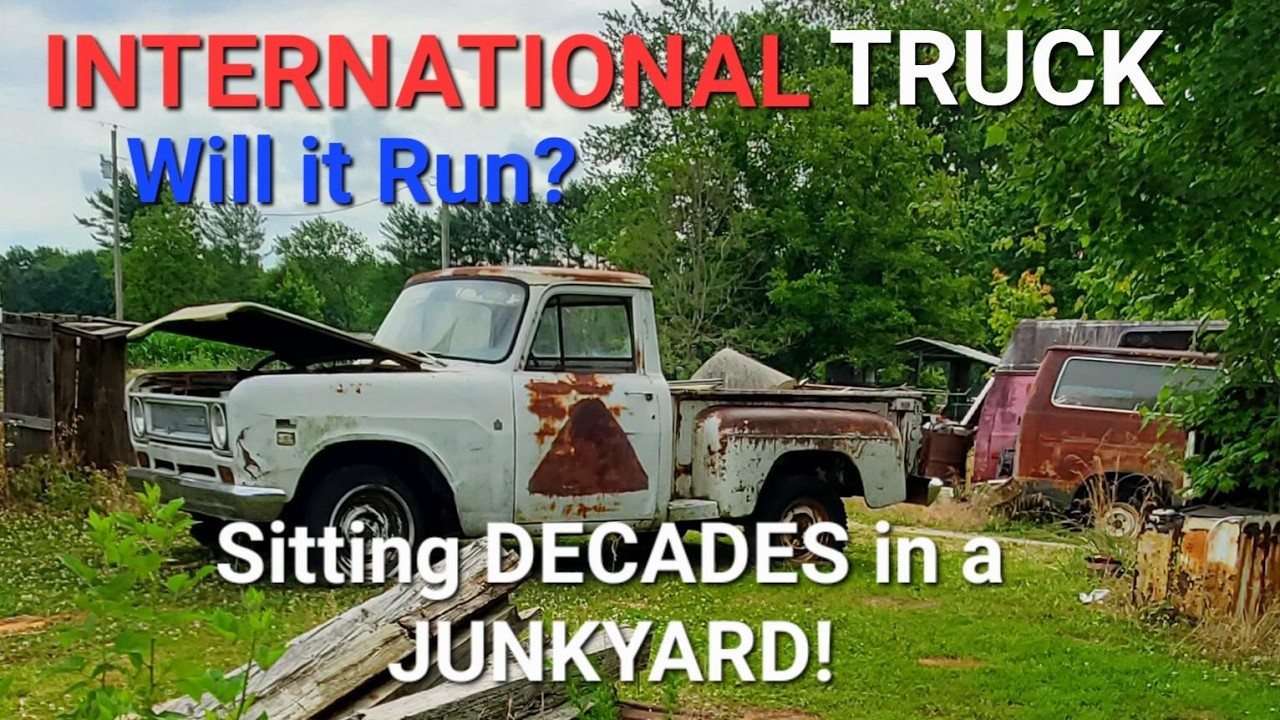 На ходу? Редкий грузовик 71International с подножкой, потёртый временем.