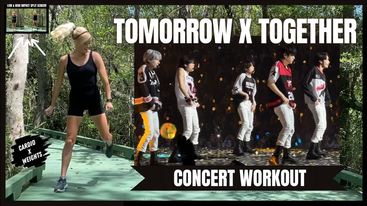 TXT CONCERT WORKOUT | CARDIO X WEIGHTS | BURN 500 KCAL | HIGH/LOW IMPACT SHOWN