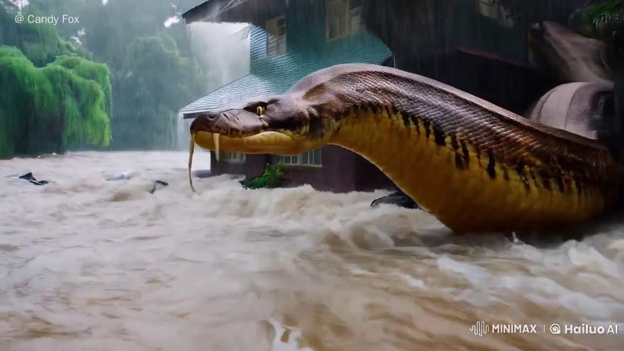 Anaconda in the Flood: Nature Unleashed 🌊🐍