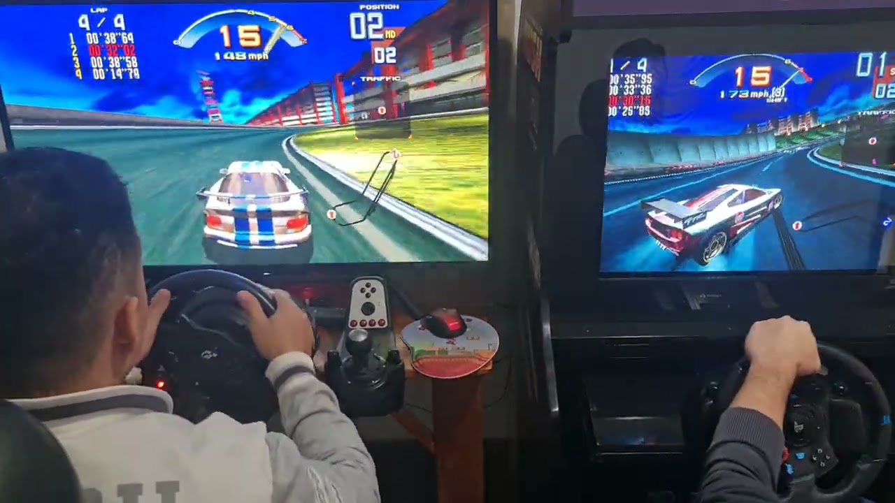 SUPERMODEL - Scud Race - Sega Super GT - LINKED - Thrustmaster T300 - Logitech G29 - Force Feedback
