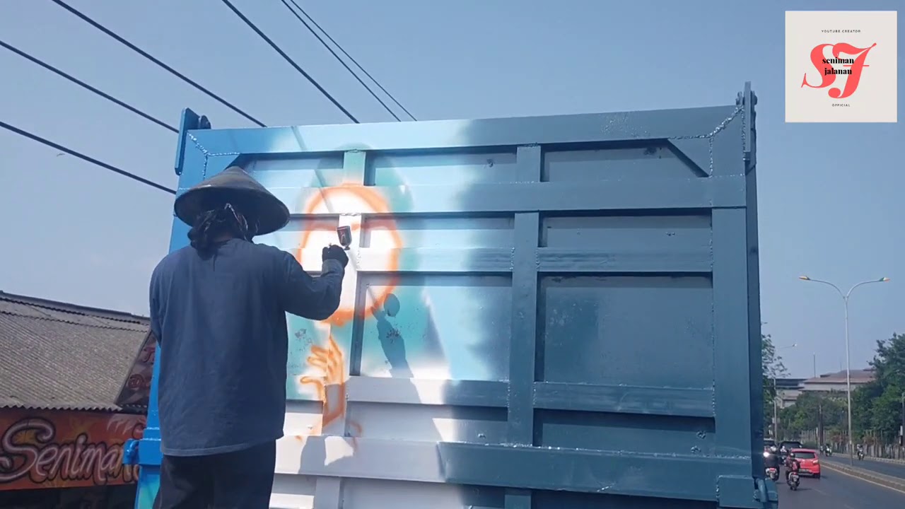 VIRAL!! Seni airbrush melukis dam truk, Di dukung Oleh kompresor IZUMI OL 1024
