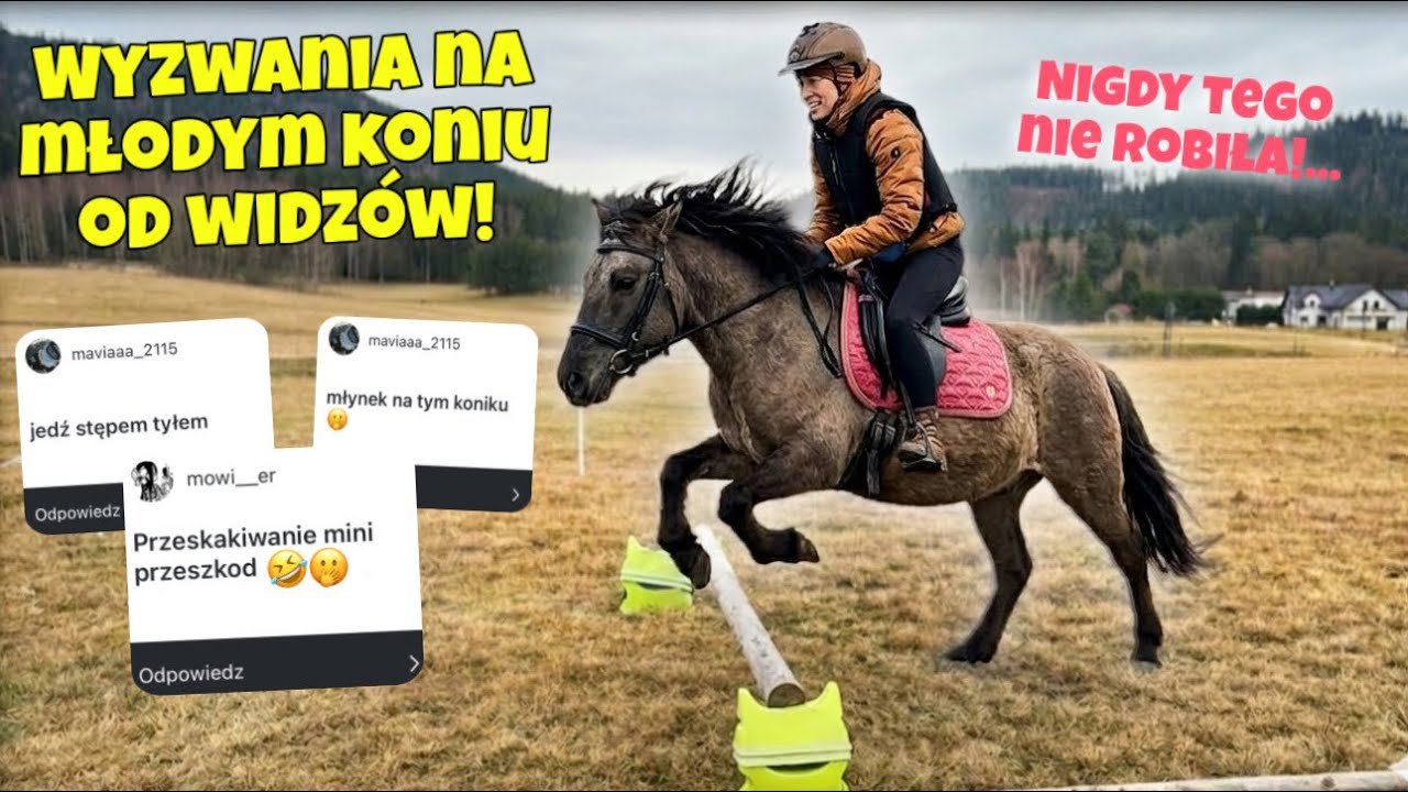 Wyzwania od widzów… na MŁODYM koniu 😳🐎