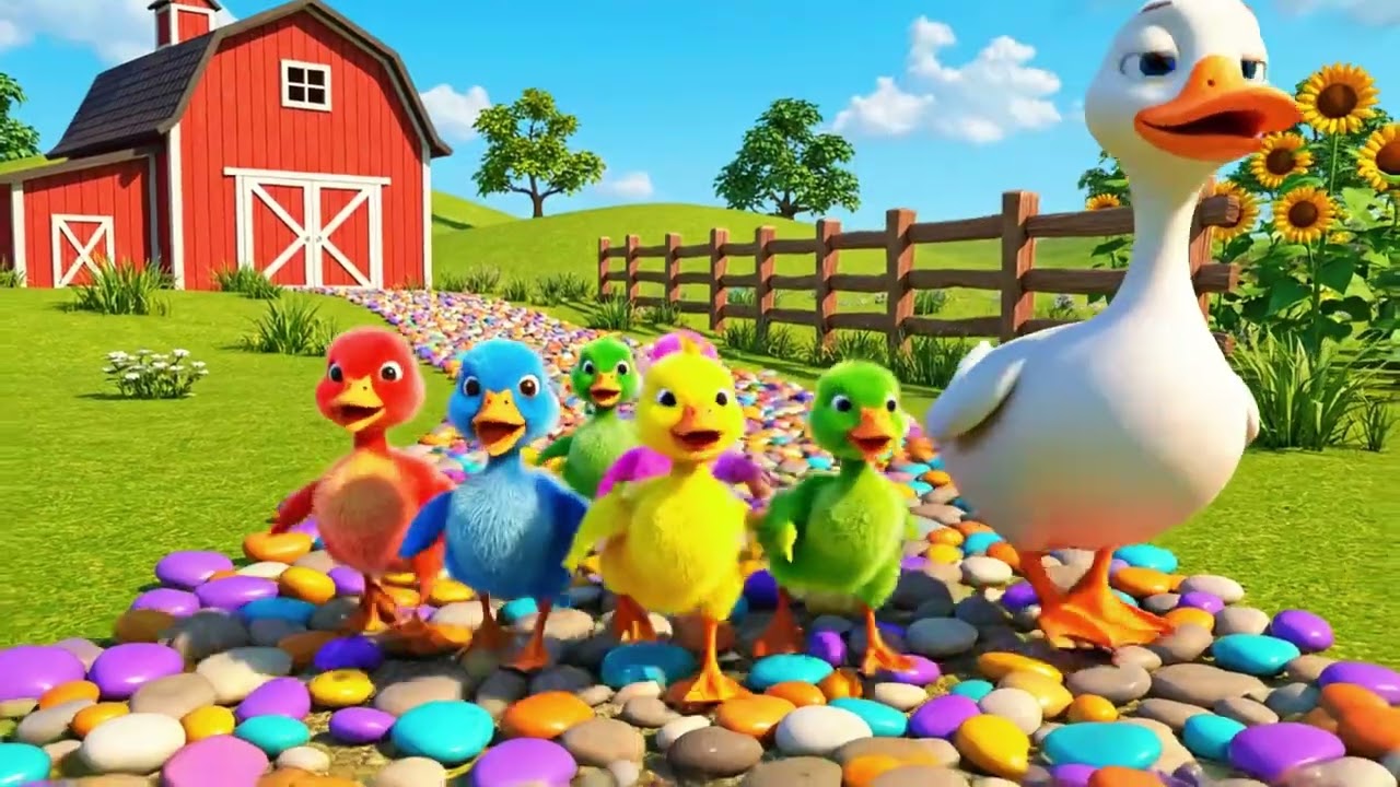 Five Little Ducks Animation 🐥 | Fun Learning Nursery Rhyme 3D
