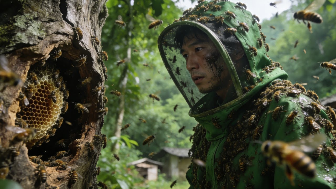 树干里藏着虎头蜂巢！飞进村庄疯狂蜇人，今天直接一锅端【蜂狂小成哥】