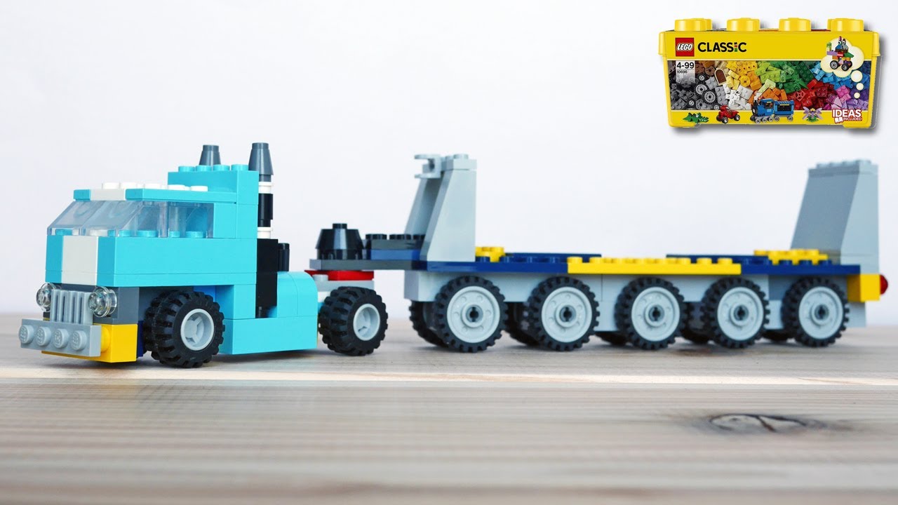 Building a simple LEGO  trailer truck using Classic 10696 (レゴ：トレーラートラックの作り方)