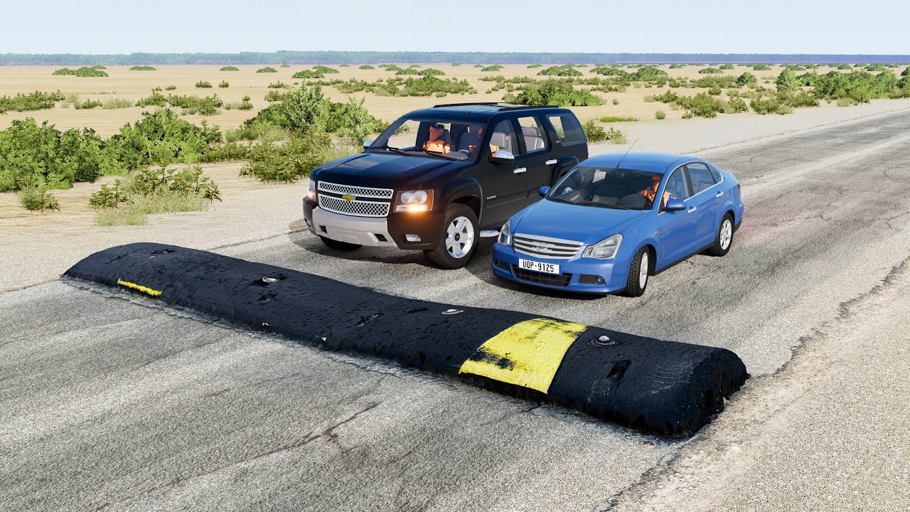 محاكي الحوادث BeamNG.drive | السرعة فوق المطبات 🚗💨 (86#)