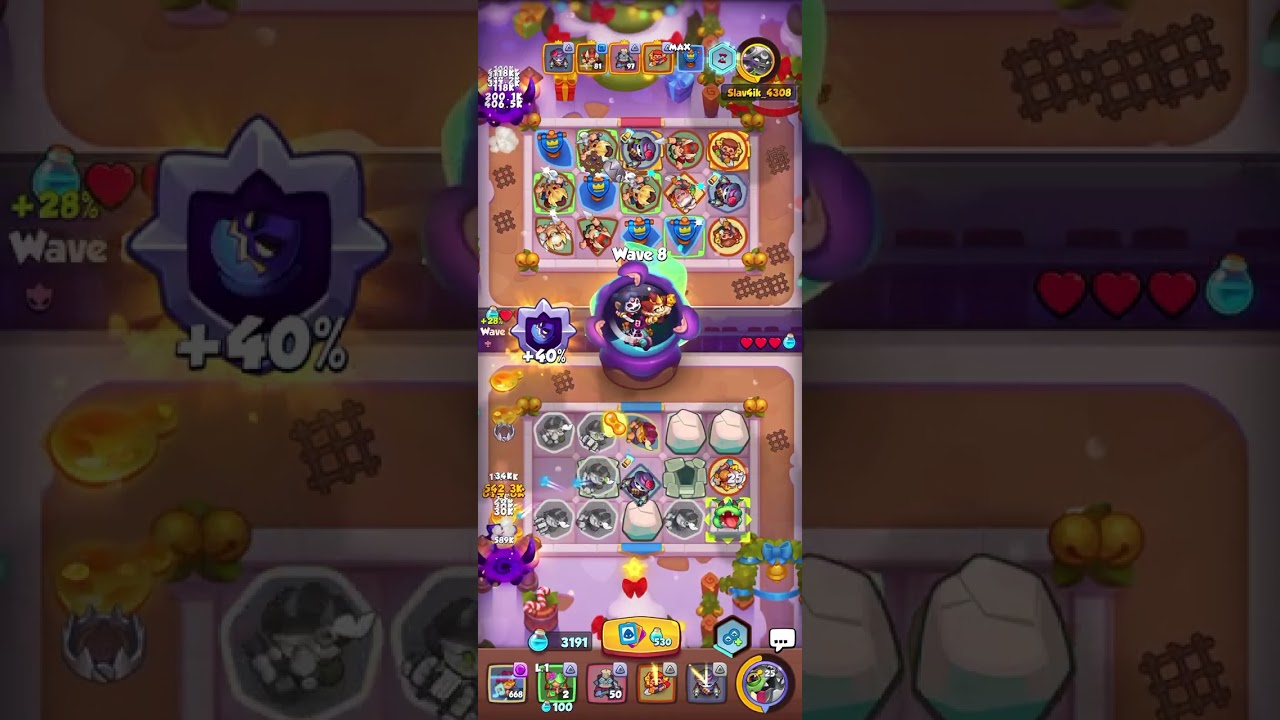 Rush Royale: Insane game lvl 13 Bard vs lvl 11 Valky wave 14 30b (was so close)
