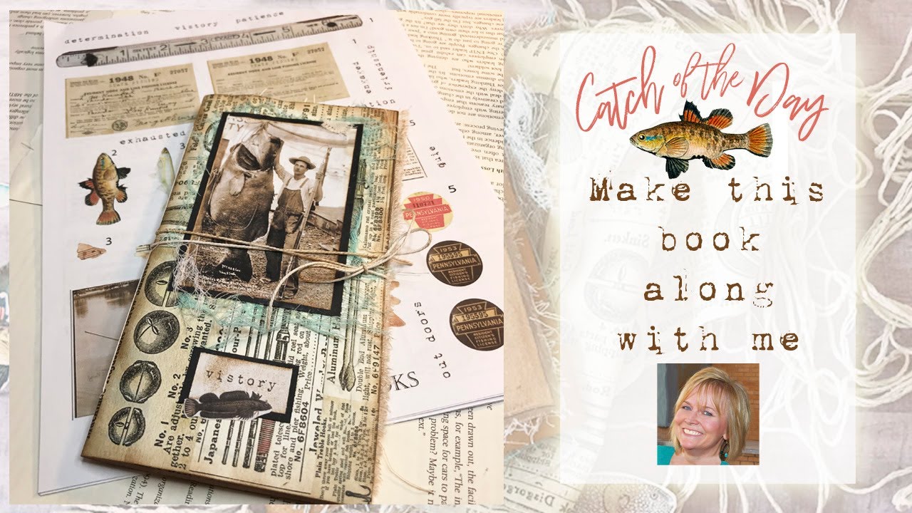 Catch of the Day Vintage Book - Craft Along Tutorial
