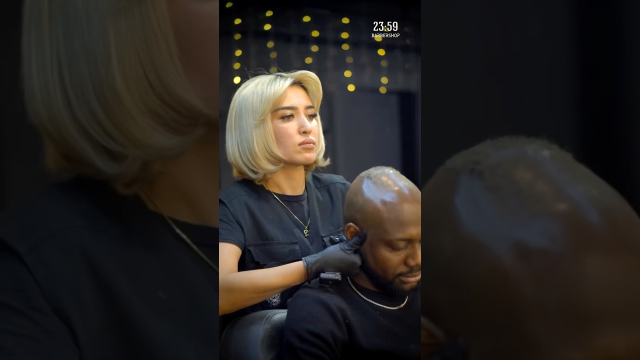 Female Barber Beard ASMR 💈 | Line-Up + Massage #shorts #FemaleBarber  #ASMR  sevara_barber
