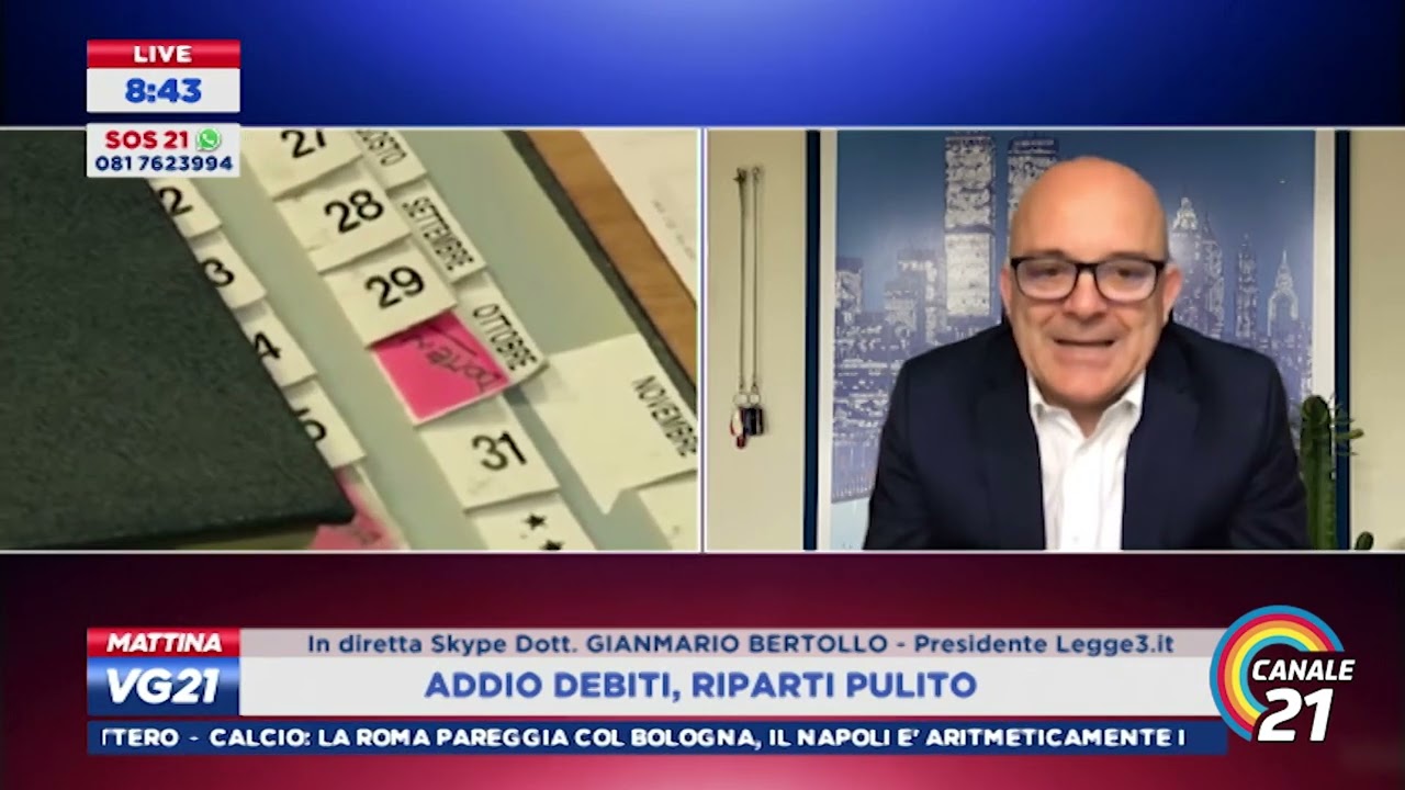 Le TRUFFE sulla Legge 3 del 2012 per cancellare i debiti - Fake News a VG21 MATTINA