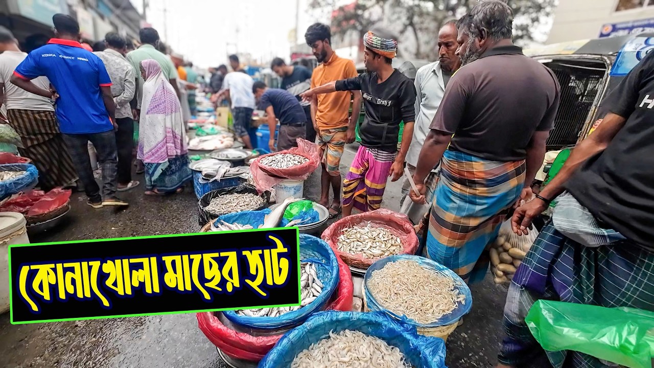 দুই ভাই মিলে এক হাটে ৫ লাখ টাকার মাছ বিক্রি! শুক্রবাবের জমজমাট হাট | Fish Market Konakhola