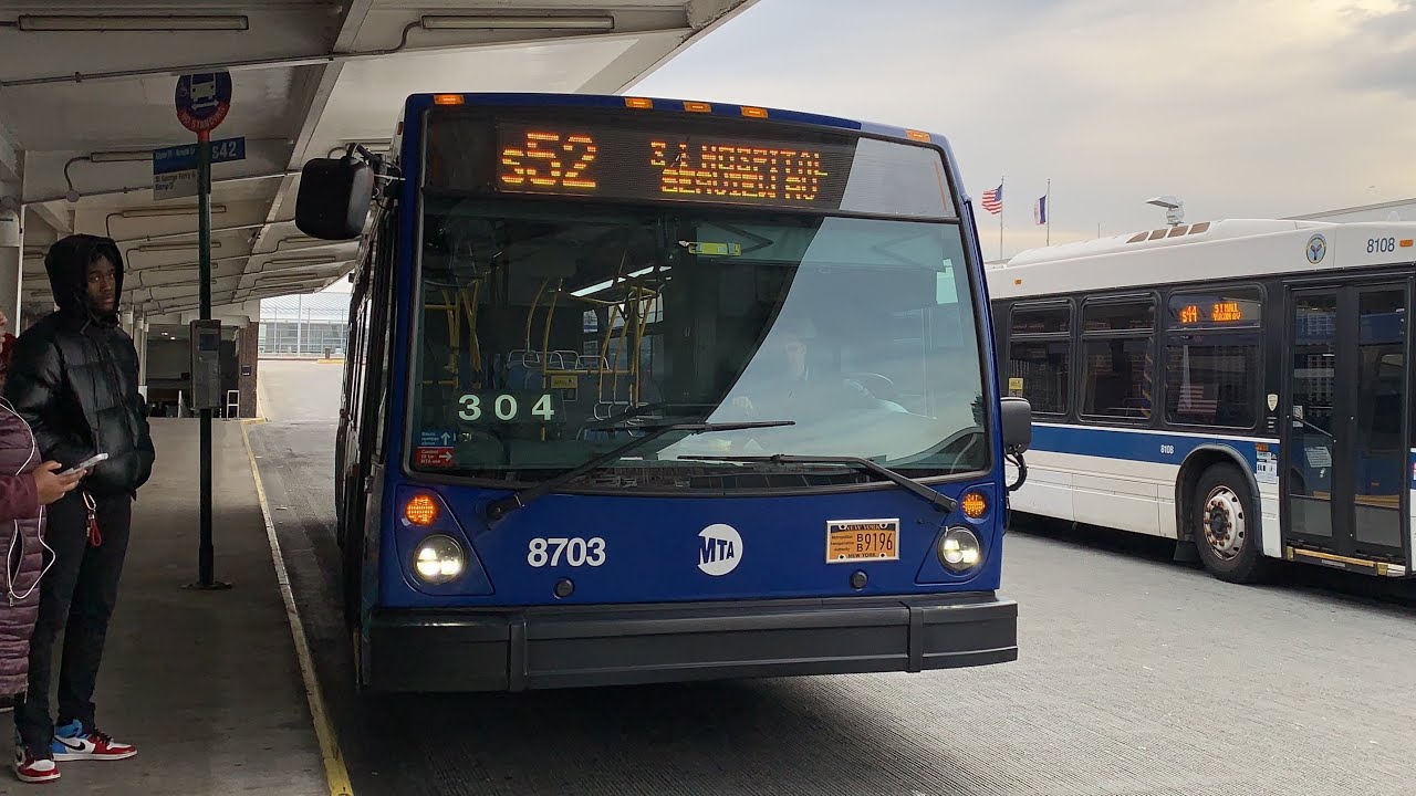 SI Hospital Bound 2019 Novabus LFS 8703 S52 Bus From St George Ferry To SI Hospital-Seaview Av