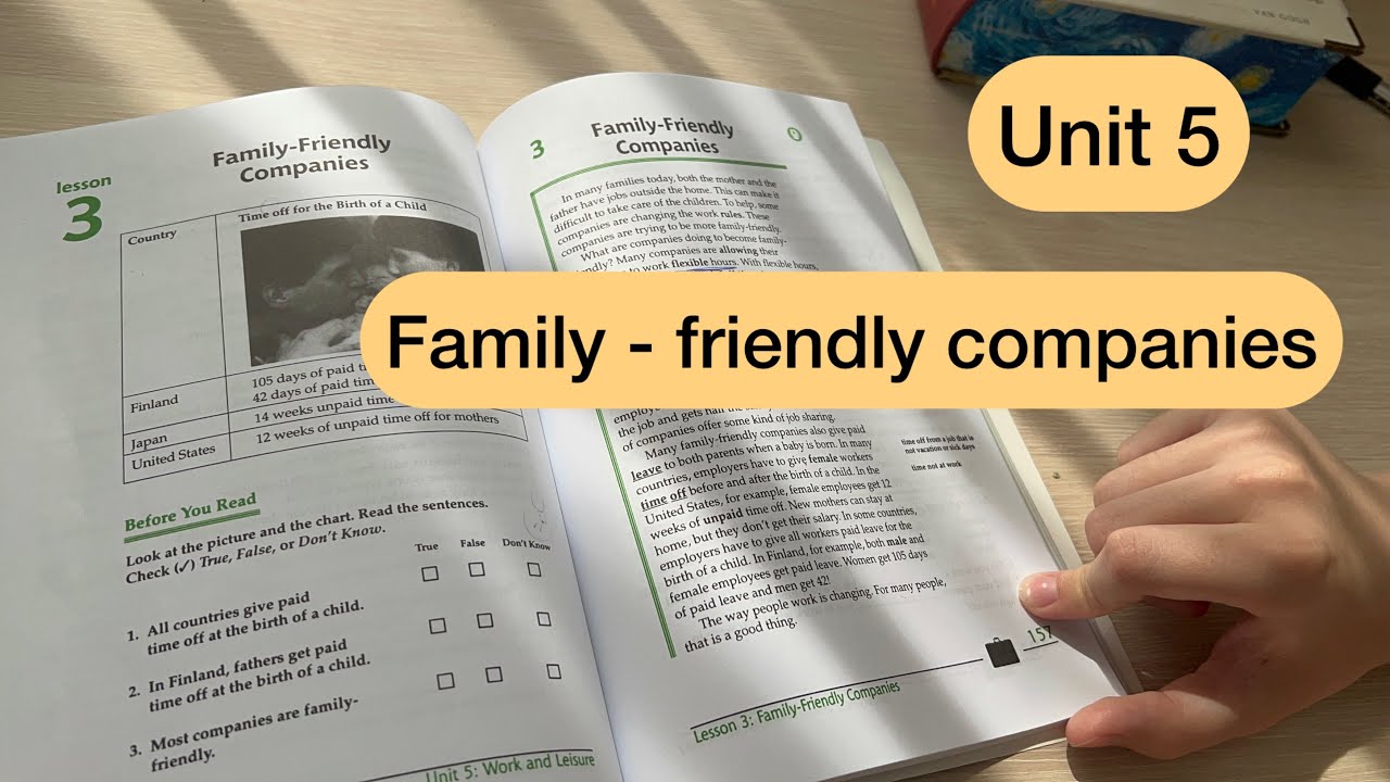 АНГЛИЙСКИЙ ПО КНИГЕ Facts and Figures. Unit 5. Lesson 3. Family-friendly companies.