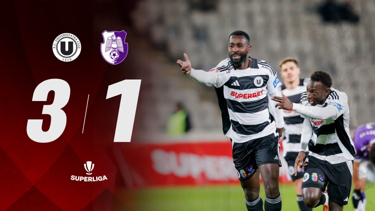 U CLUJ vs FC Argeș 3 - 1 | REZUMAT