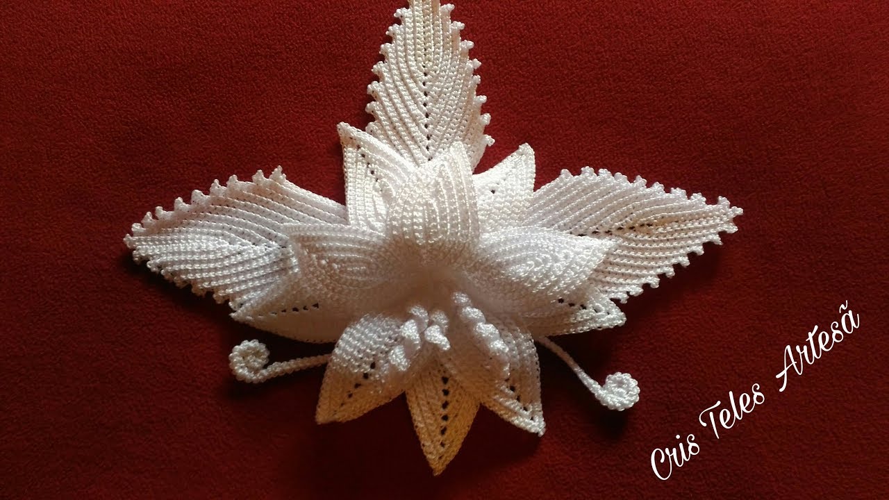 Flor Belle Éire Crochê Irlandês Por @CrisTelesCroche
