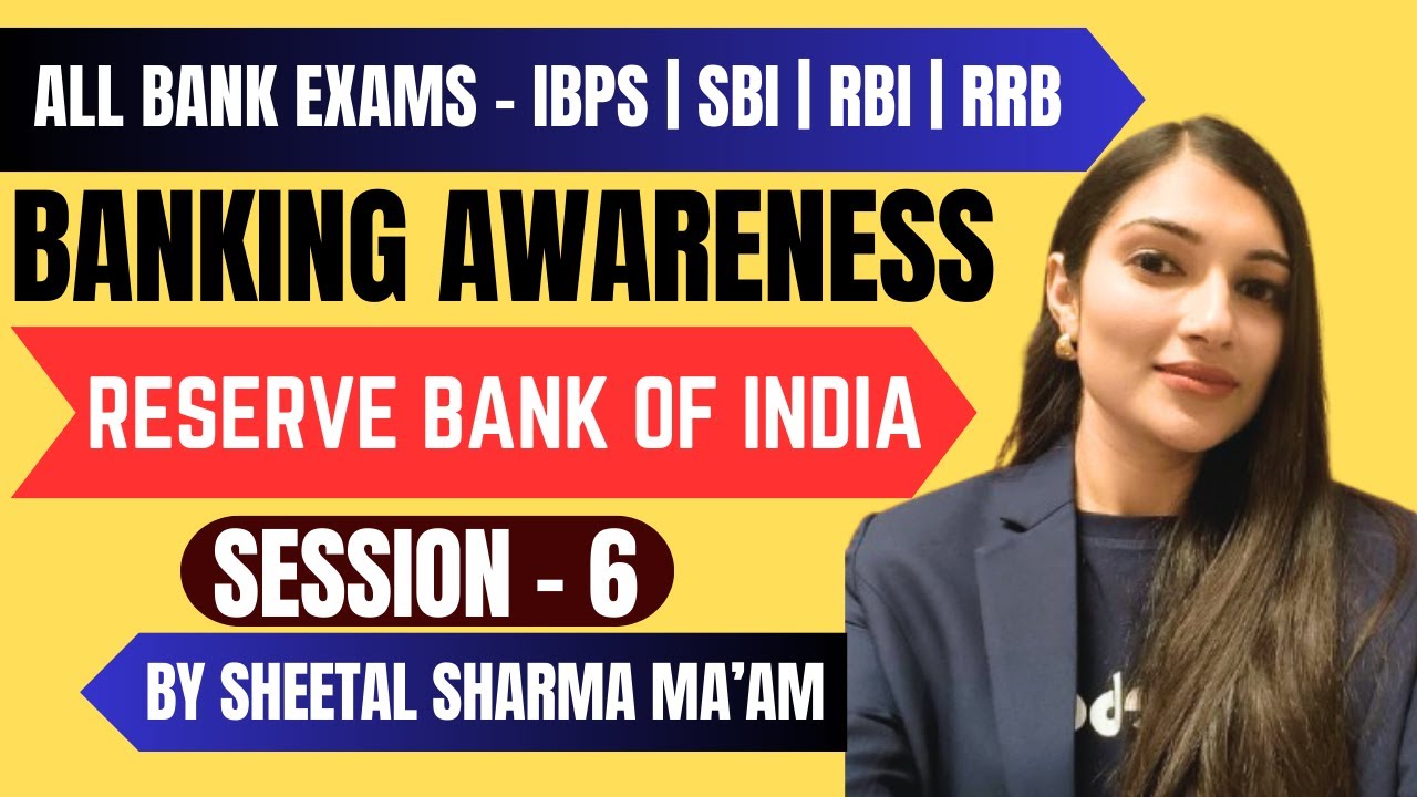 Banking Awareness Complete Course | SBI CBO | Class- 6 RESERVE BANK OF INDIA By Sheetal Ma'am