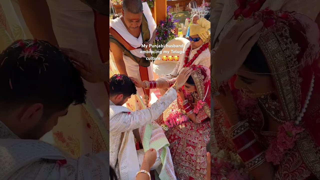When My Punjabi Husband Embraced My Telugu Culture 😍🪔 | Cross-Cultural Wedding Moments