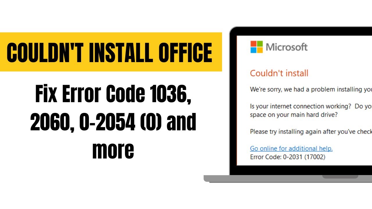 Как исправить ошибку &laquo;Не удалось установить Microsoft Office&raquo; | Код ошибки 0-2054