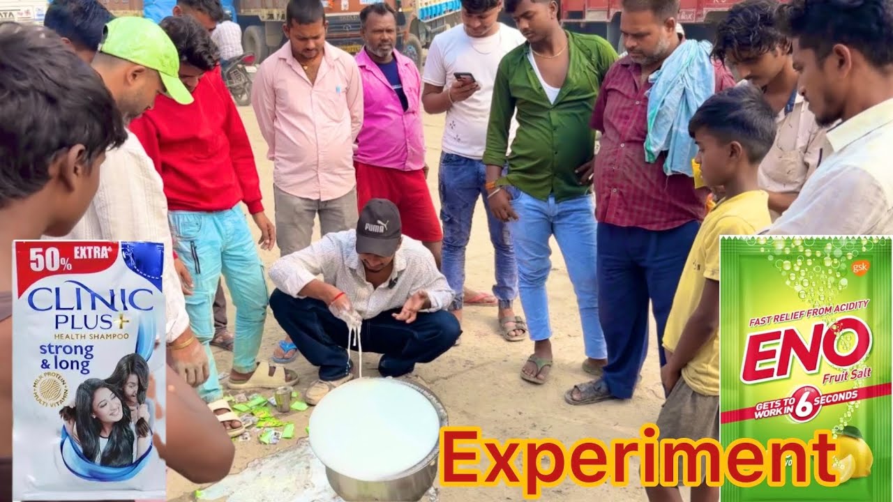 shampoo eno and water experiment |Crowd to watch happened in public