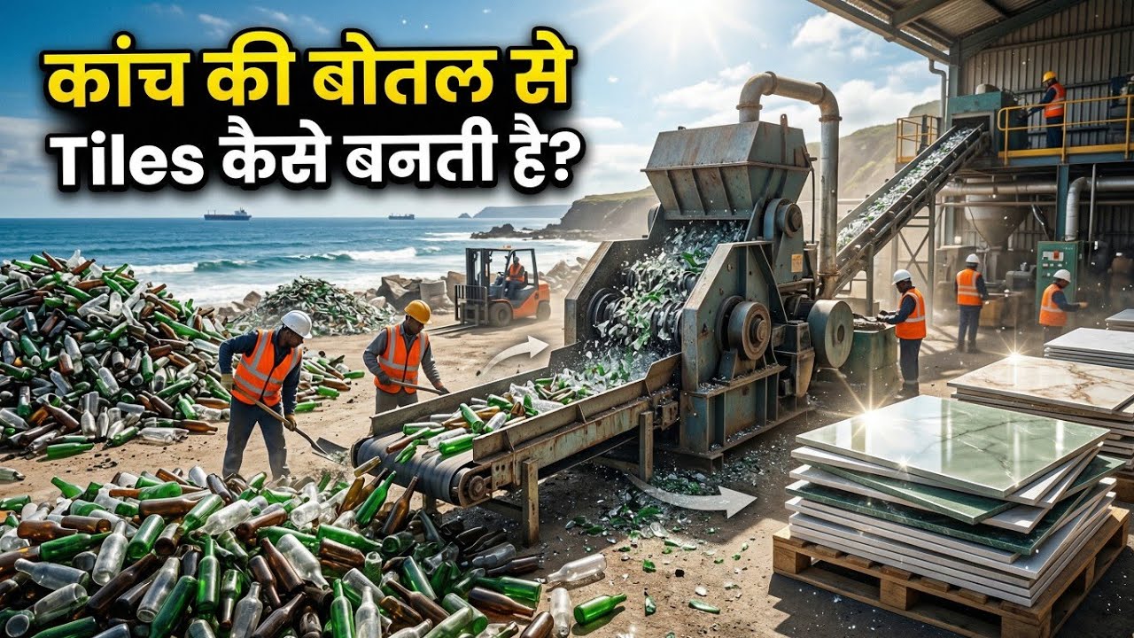 पुरानी कांच की बोतलों से कैसे बनते हैं टाइल्स, मार्बल और कई कमाल की चीजें!