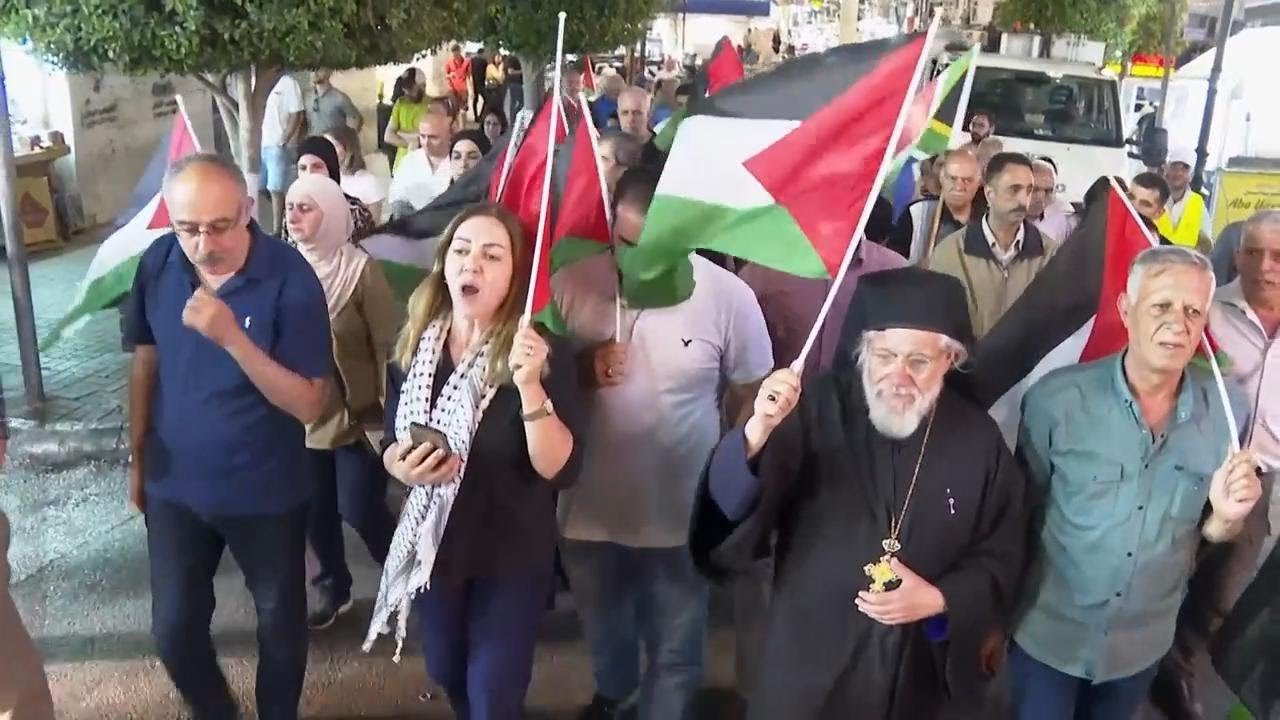 Ramallah protest against Israel's Gaza operation as 210 Palestinians reported killed