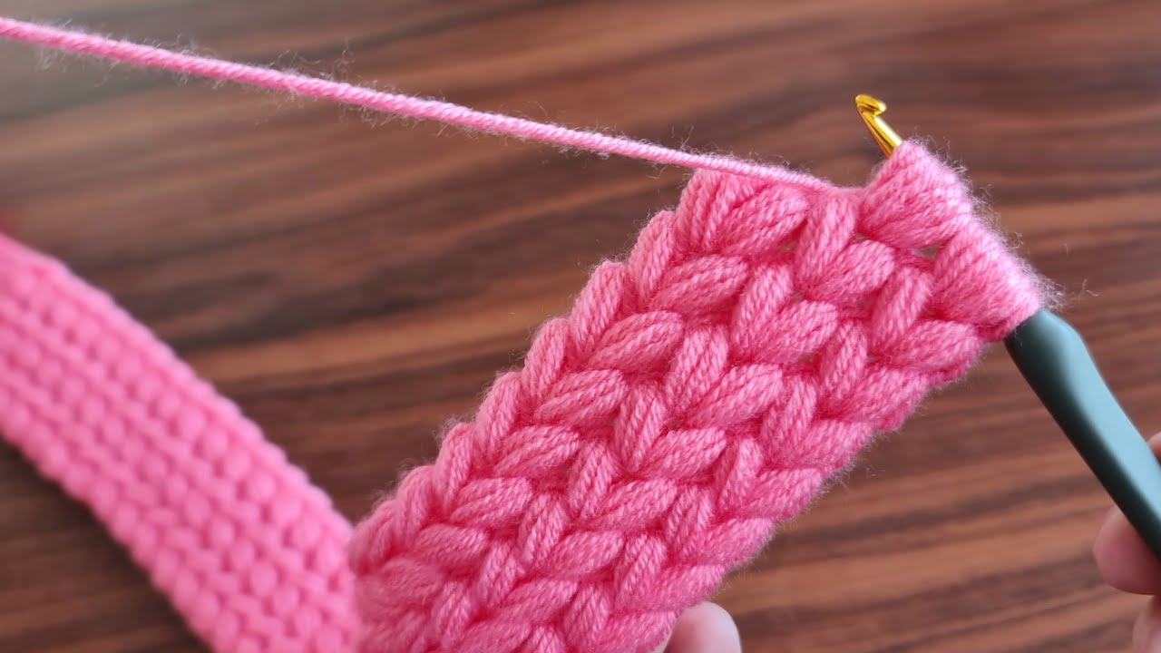 Super Easy Tunisian Hairband Knitting Model - Tunus İşi Tekniğiyle Çok Kolay Saç Bandı Örgü Modeli..