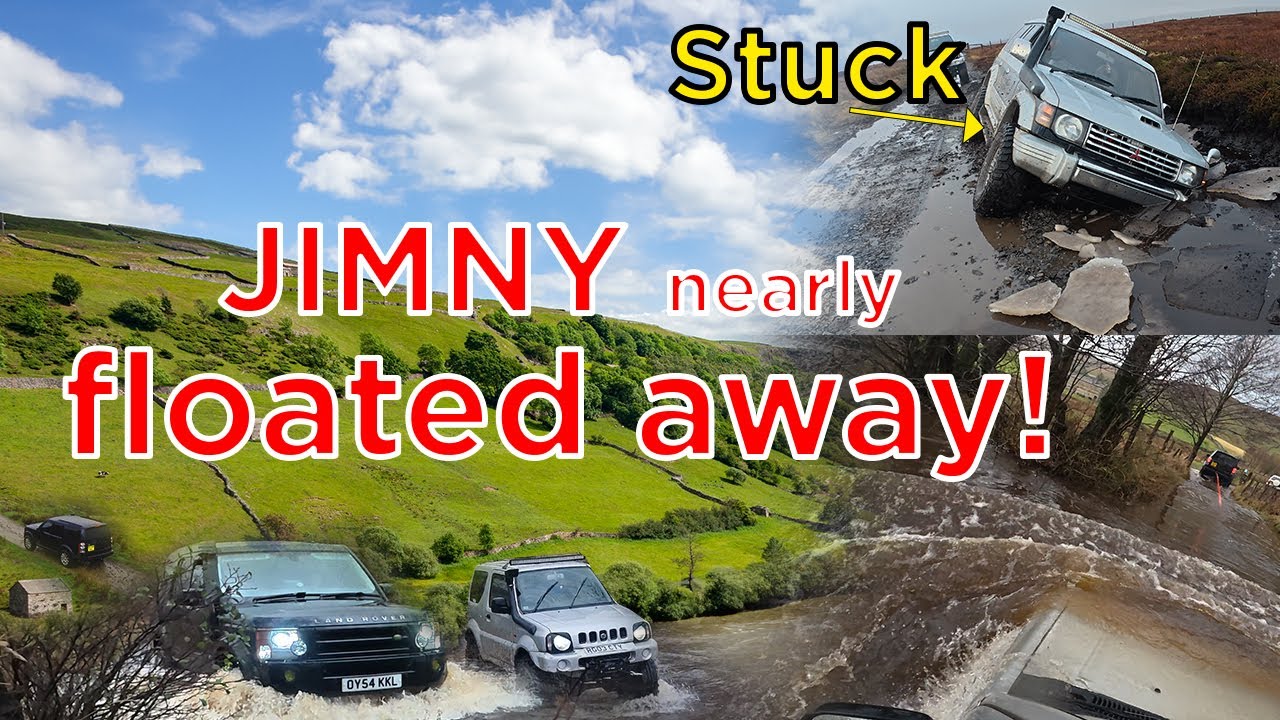Pajero Stuck, Jimny Nearly Floats Away! Yorkshire Dales Off-Roading!