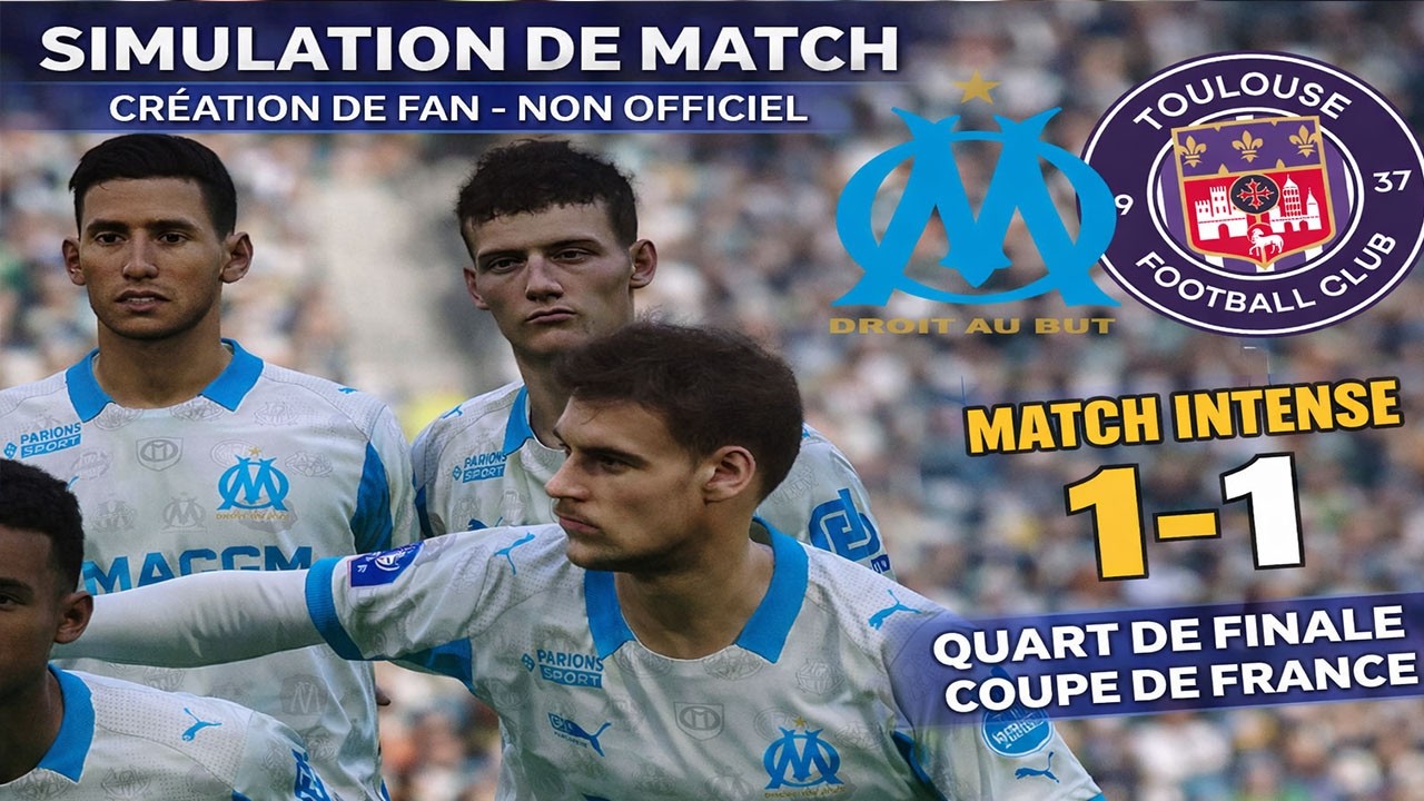 Marseille vs Toulouse | Quart de Finale Coupe de France | Simulation de Match