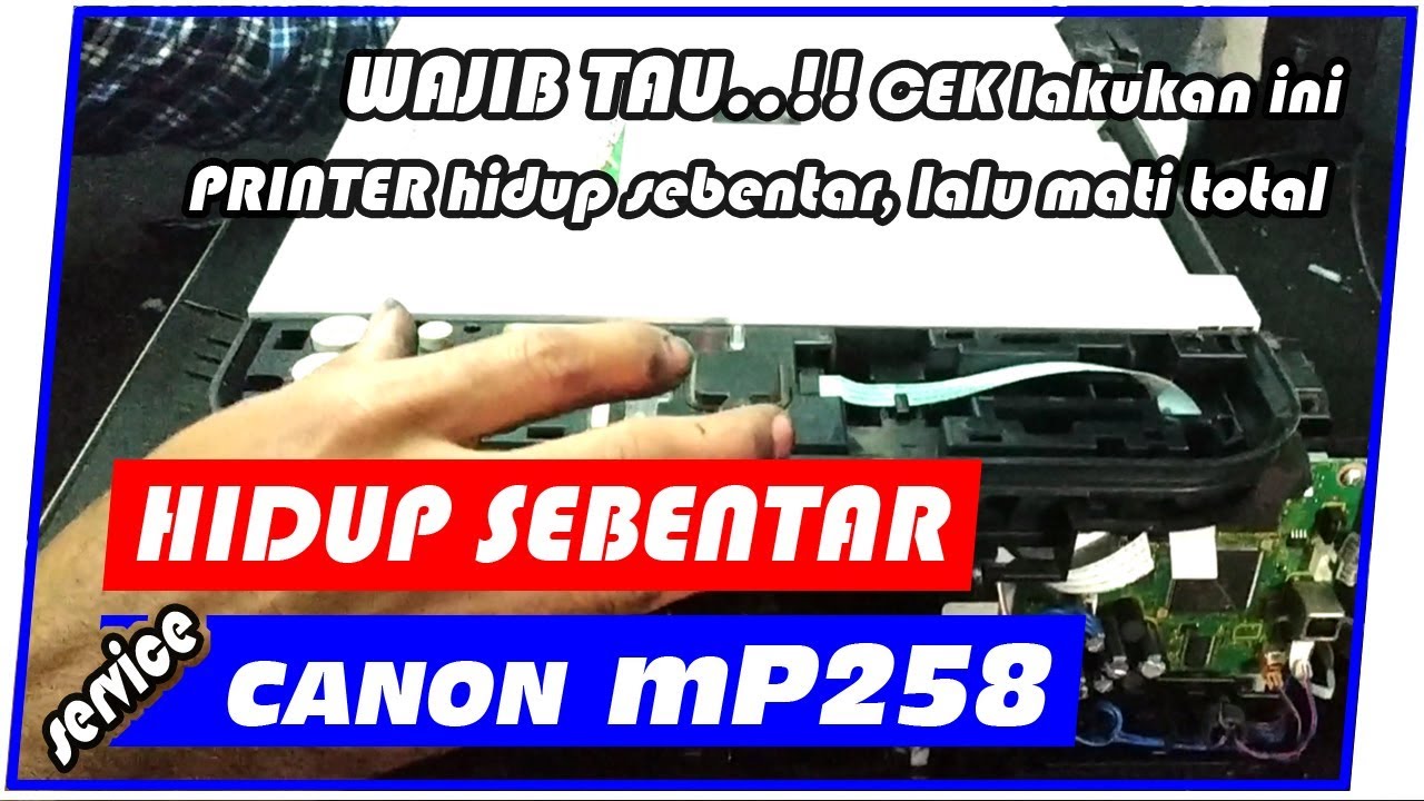 Mengatasi Printer Canon mP258 mP287 hidup sebentar mati total