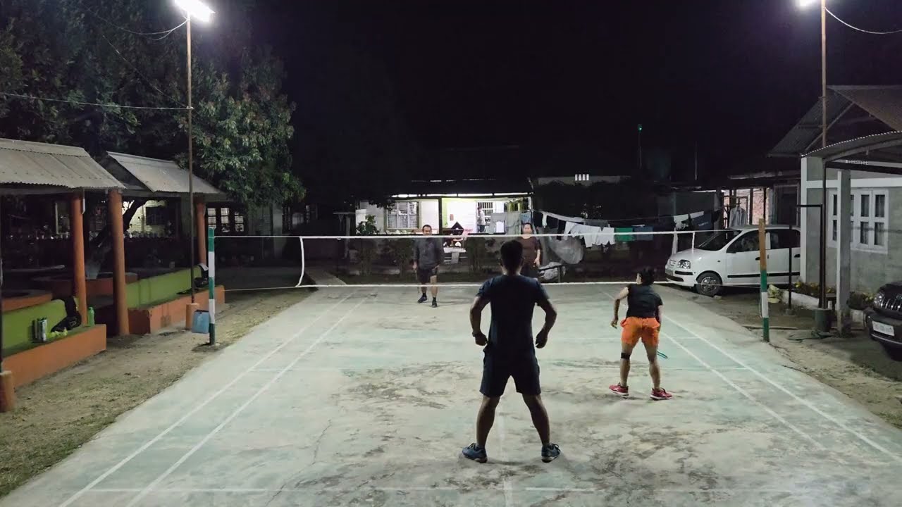 Day 19 of playing badminton in 2026(Match 2) Miss DLi & Sir Mapuia VS Miss Eni & Sir Maenga