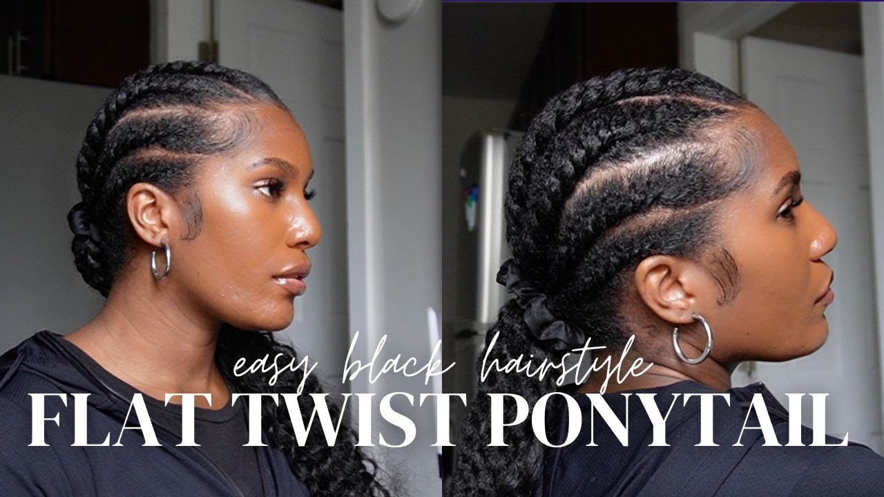 Flat Twist Ponytail | Easy Hairstyle for All Black Hair