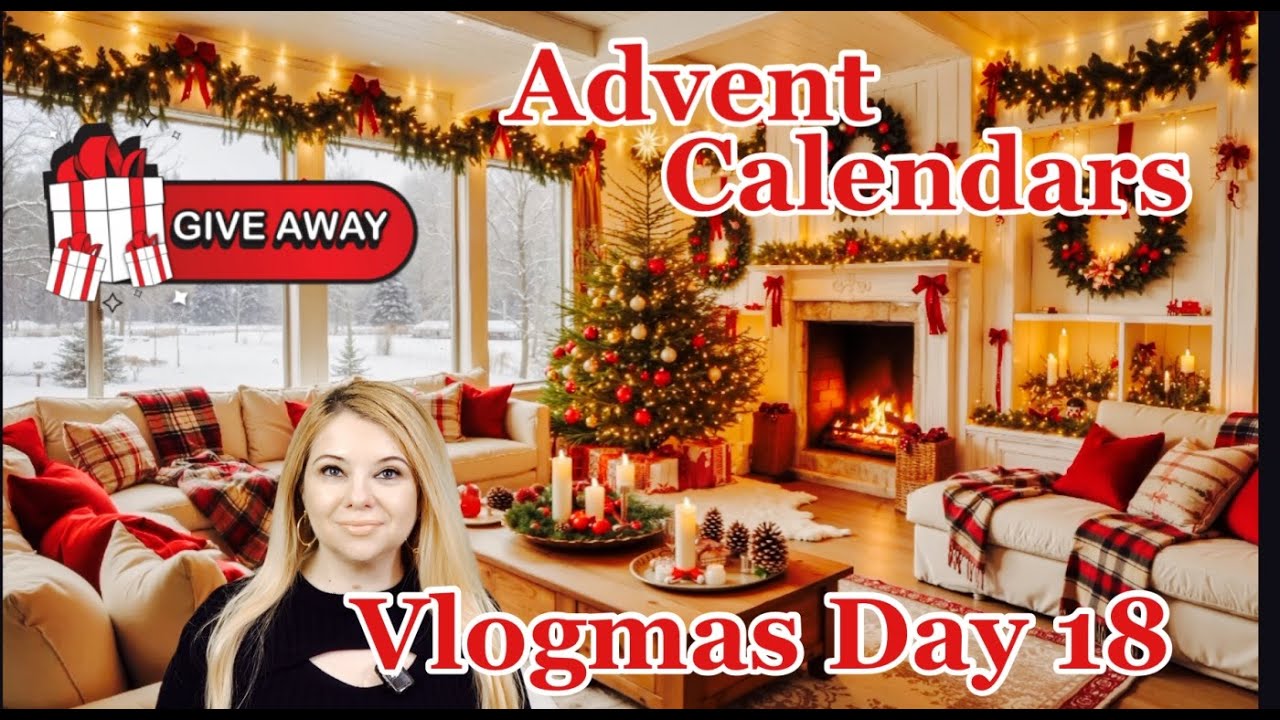 VLOGMAS День 18! Распаковка самого большого рождественского календаря! Розыгрыш! #красота #розыгрыш