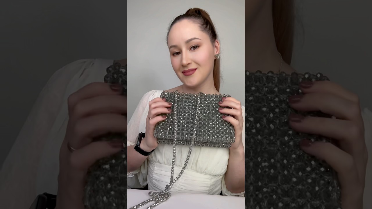 AURORA &ndash; beaded box clutch. Shines brighter than the ✨ #asmr #beadedbag #tutorial #handmade
