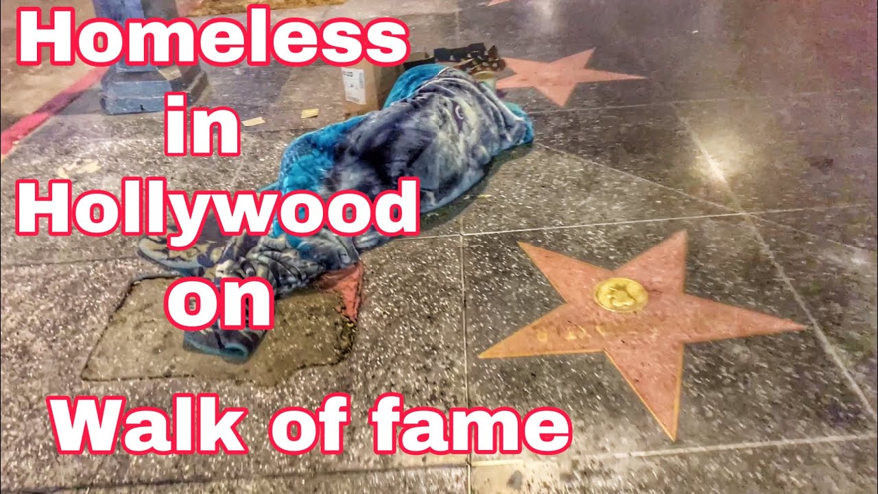 Homeless in Hollywood on the walk of fame