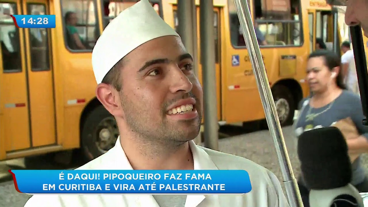 É daqui! Pipoqueiro faz fama em Curitiba e vira até palestrante