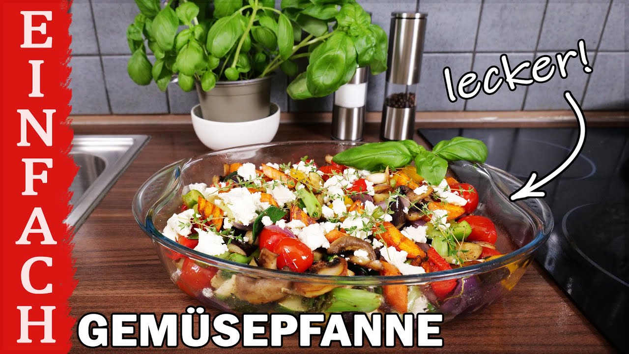 Gemüsepfanne mit Schafskäse schnell und einfach zubereitet