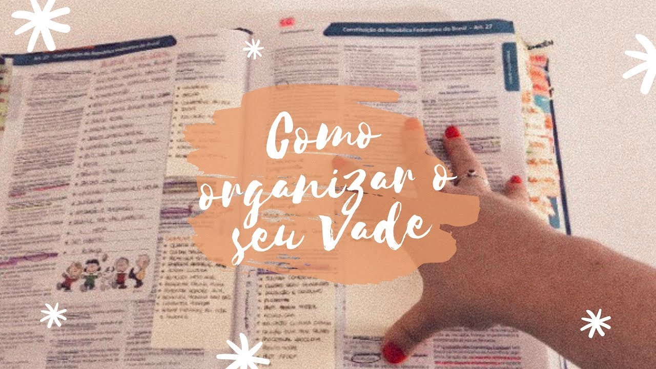 DICAS DE COMO ORGANIZAR O SEU VADE MECUM