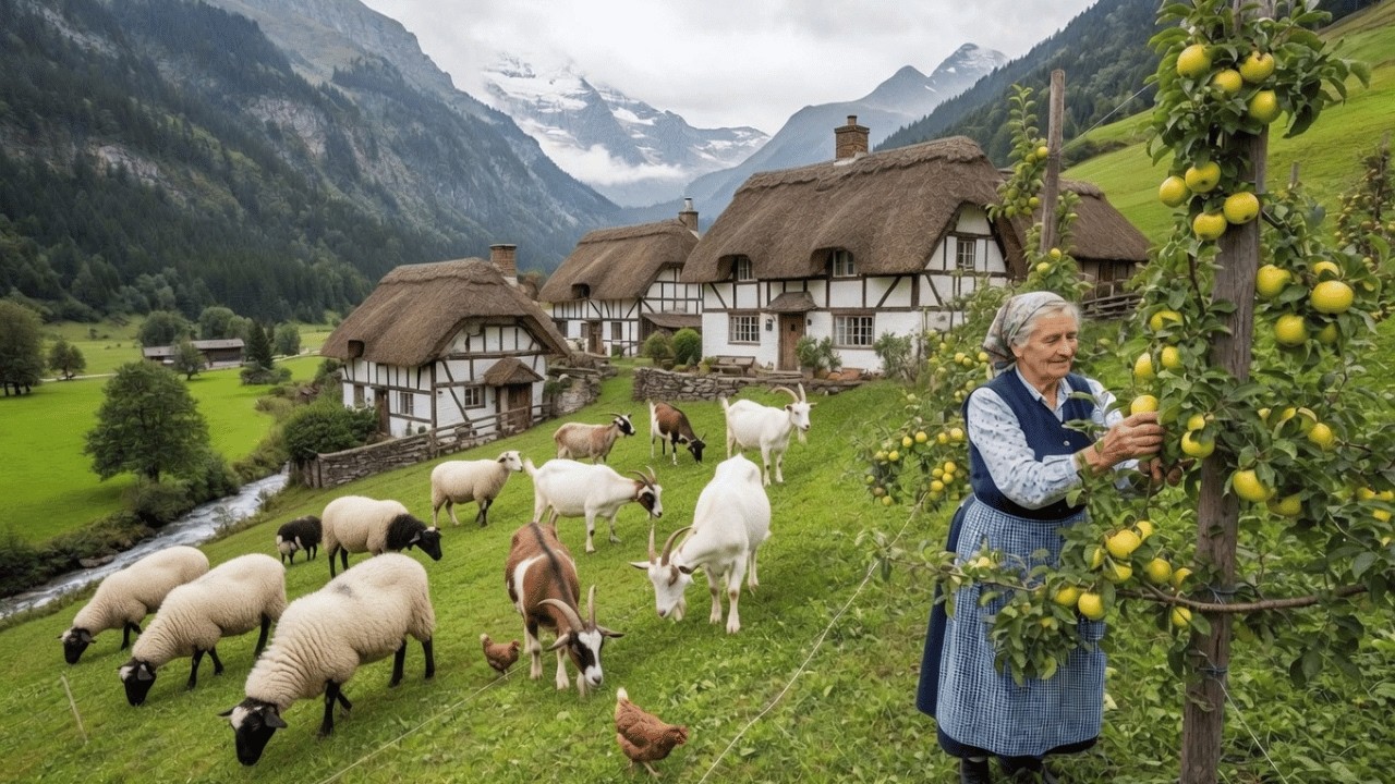 A Peaceful Day in The Countryside &ndash; Apple Harvesting and Simple Farm Life.