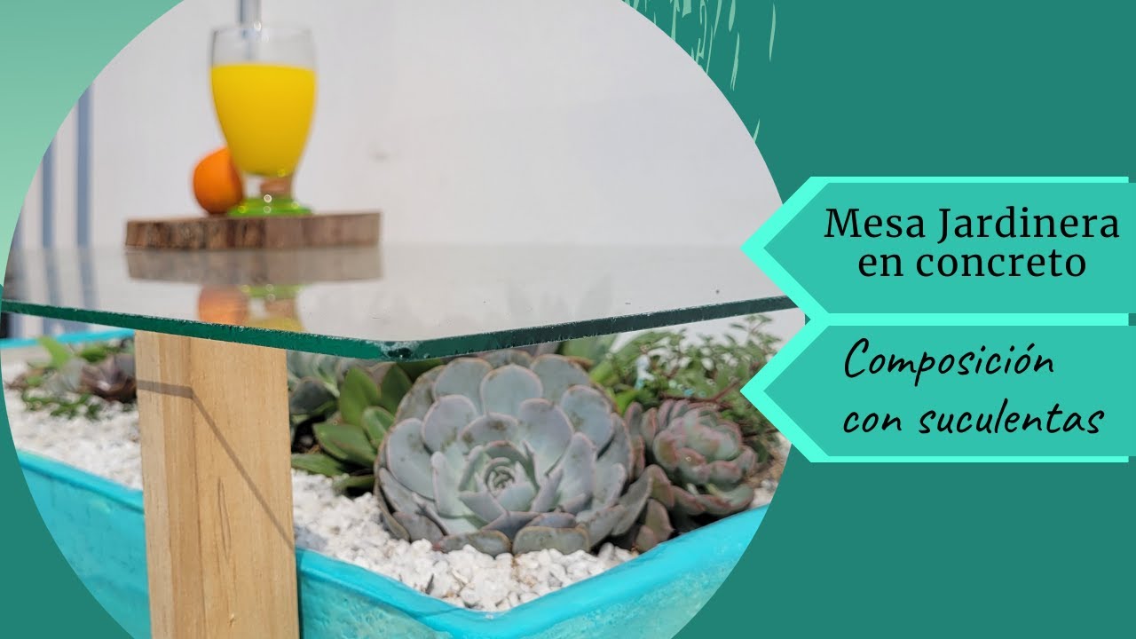 MESA JARDINERA EN CONCRETO// Composición con suculentas