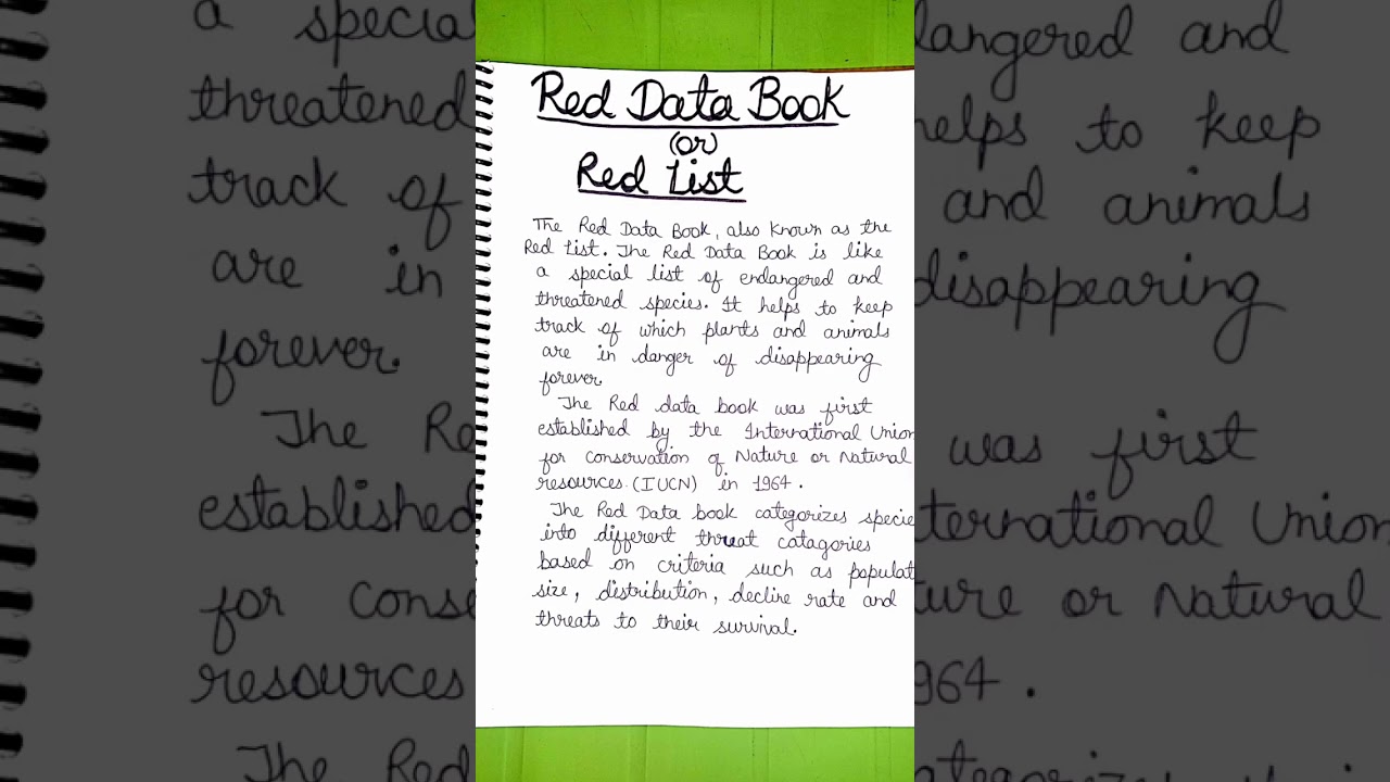 Red Data Book or Red List #reddatabook #endangeredspecies #biology
