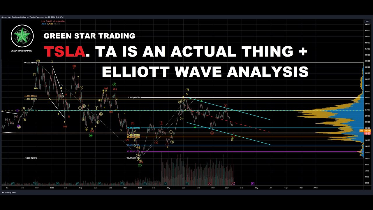 TSLA. T.A IS A THING + ELLIOTT WAVE COUNTS
