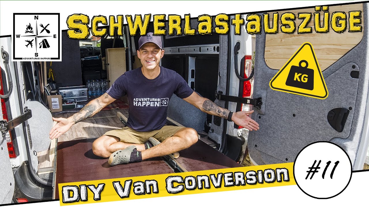 Zwei Heckauszüge für den Camper | DIY Schwerlastauszüge | DIY Van Conversion 11 Renault Master
