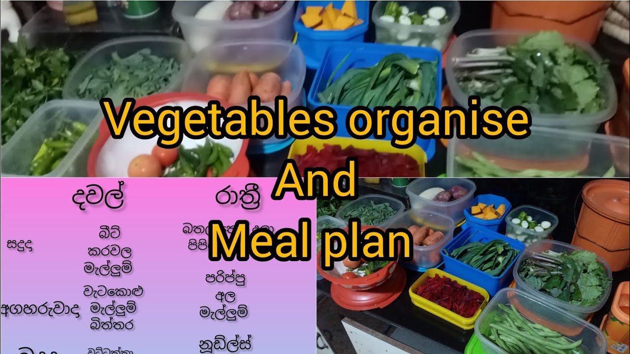 meal plan එක අනුව එළවළු ටික අසුරමු. පිලිවෙලට එළවළු ටික fridge එකේ අසුර ගන්නේ කොහොමද? 🤔☺️