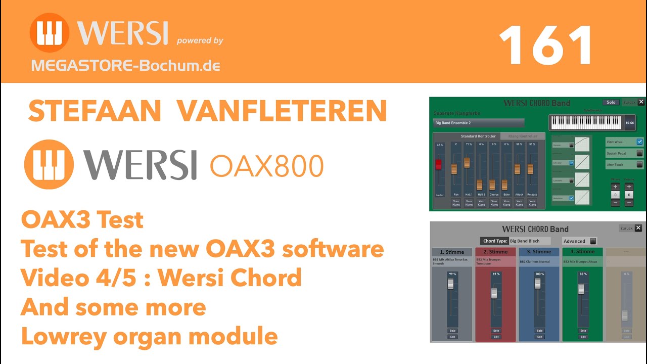 Wersi OAX3 upgrade - Beta Test - Video 4 - Wersi Chord / Stefaan Vanfleteren - Wersi SOnic OAX 800