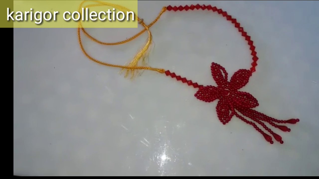 Beaded  flower  necklace Desig..//পুতির মালা