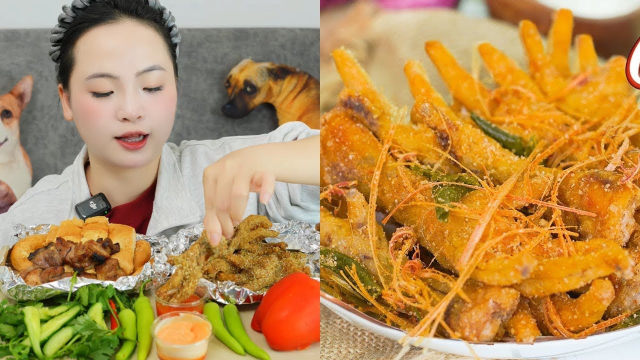 Mukbang Chân Gà Tê Cay, Thịt Xiên Nướng Và Bánh Mì Bơ