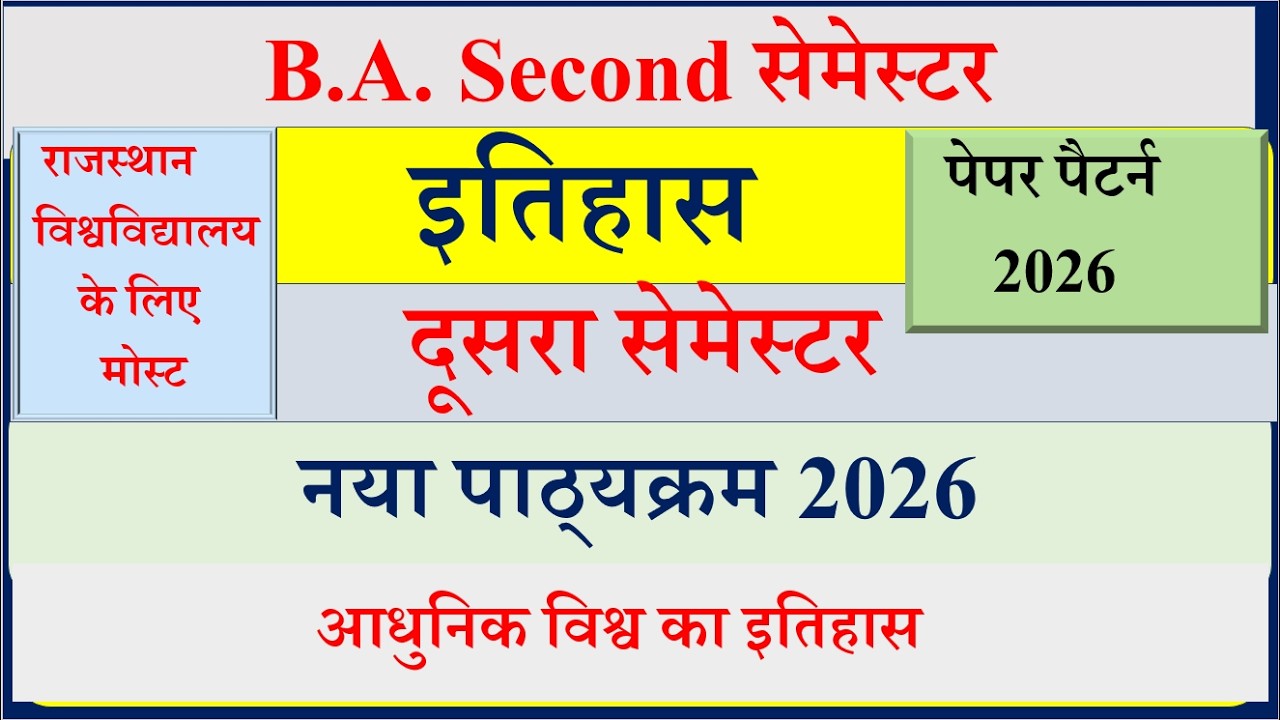 BA 2nd semester History syllabus 2026 | History of modern world solved paper 2026 | BA History paper