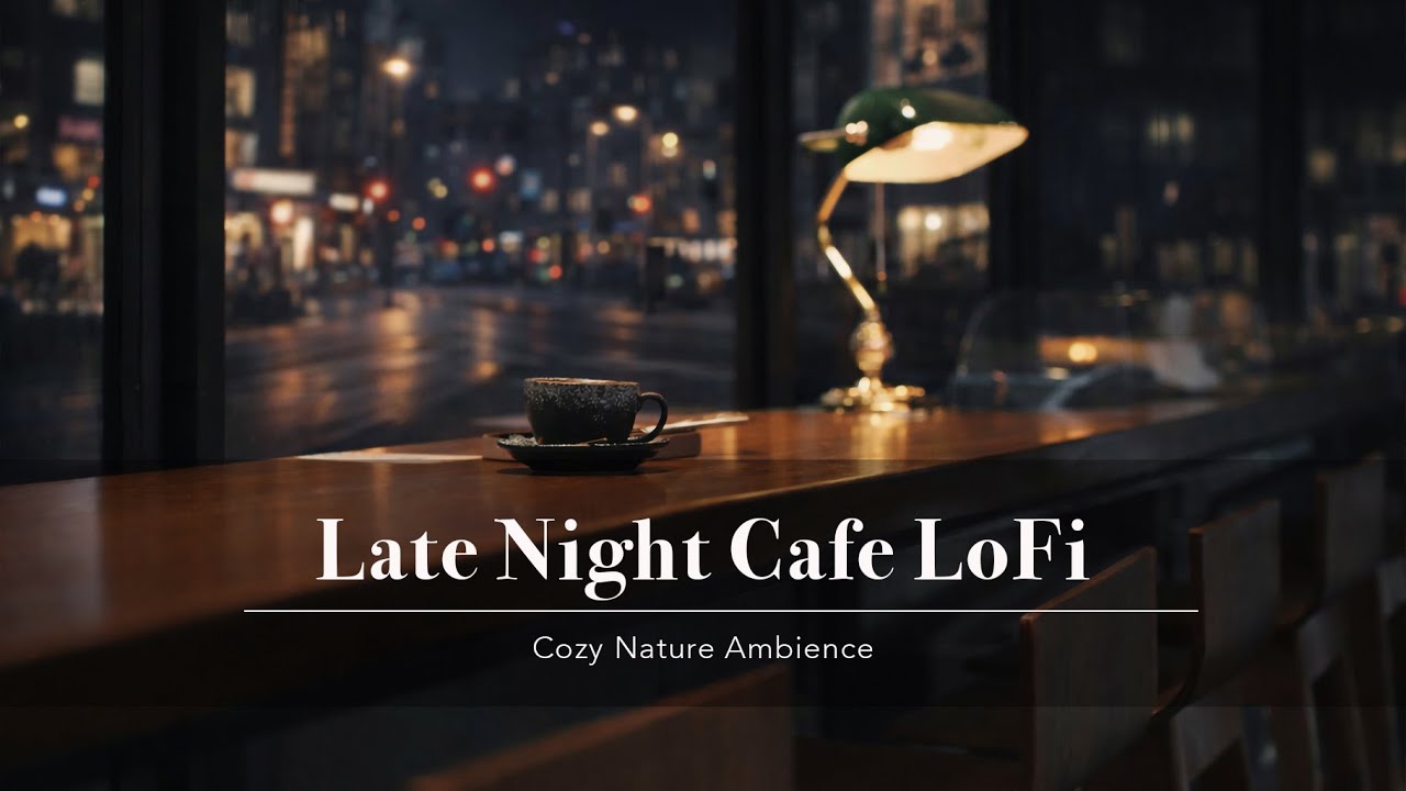 [No Ads] Late Night Café Ambience 🌃☕ with LoFi | Cozy Lofi Music | Rainy City, Focus, Relax & Unwind
