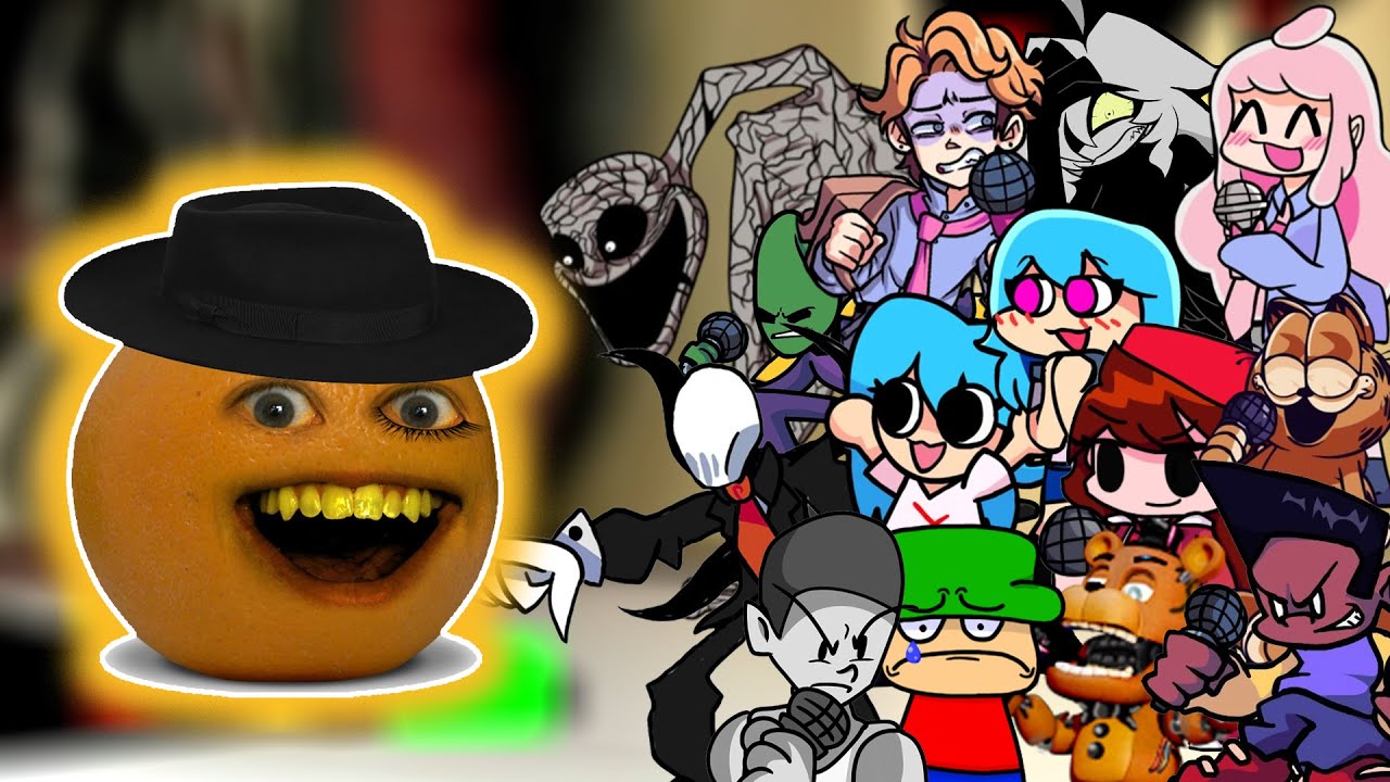 FNF Sliced(Vs Annoying Orange Elegant) But Different Characters Sing It🎵 Everyone (PibbyOrange)